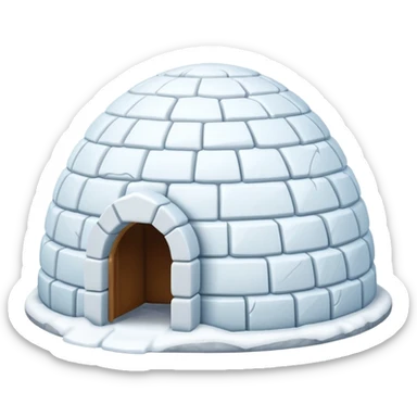 igloo with snow covered the top sticker