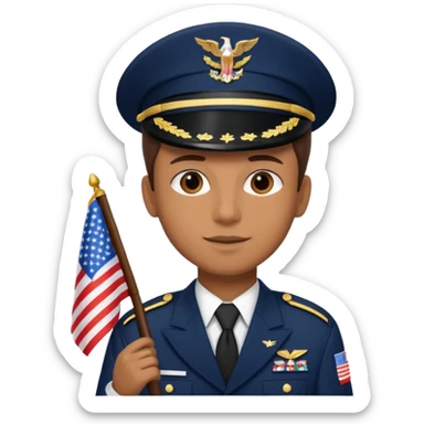 generate a very realistic American navy with flag sticker