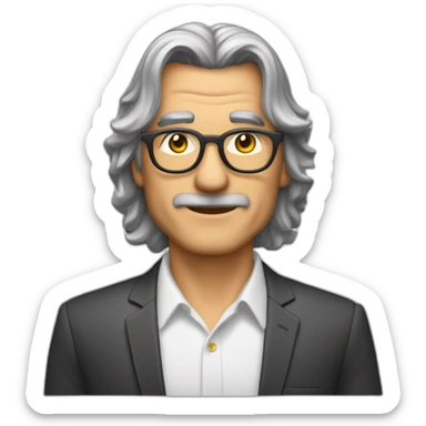 Hombre 50 años,moreno claro, Cabello crespo con mechas amarillas  sticker