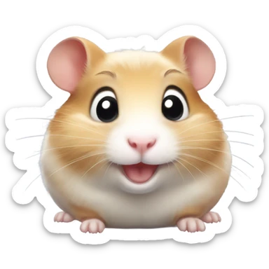 Female hamster with a really cute and big smile  sticker