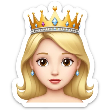 princess with crown and tiara sticker