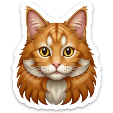 maine coon roux et gris rayé sticker