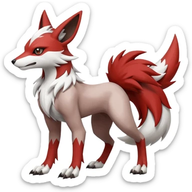 Meloetta-Zangoose-Lycanroc-Sergal-Pokémon-Fakémon-fusion-hybrid-creature sticker