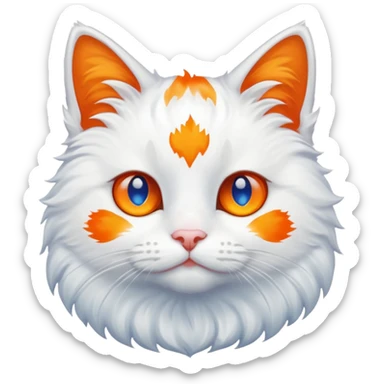 gatito blanco con manchas naranjas y ojos azules sticker