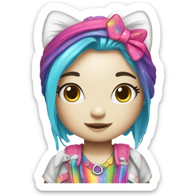 Rainbow hello kitty sticker
