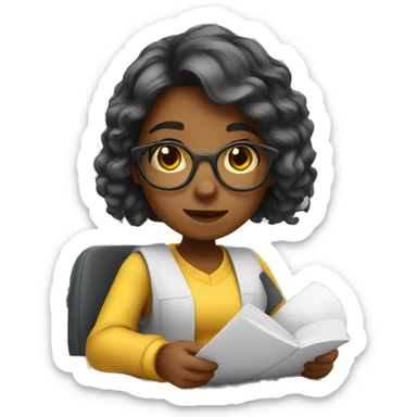 Architect girl studying at university  sticker