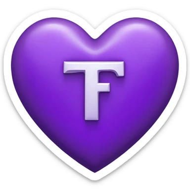 The white Letter “t” inside a Purple Heart sticker