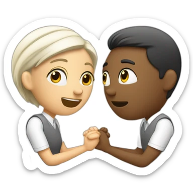 Couple blanc en train de discuter sticker