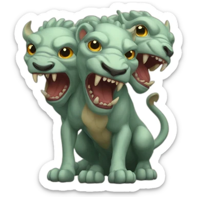 three headed chimera sticker