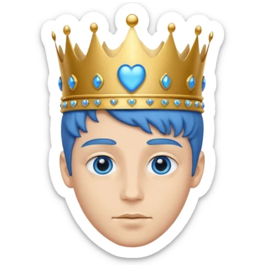 Principe con ojos de corazónes azules sticker