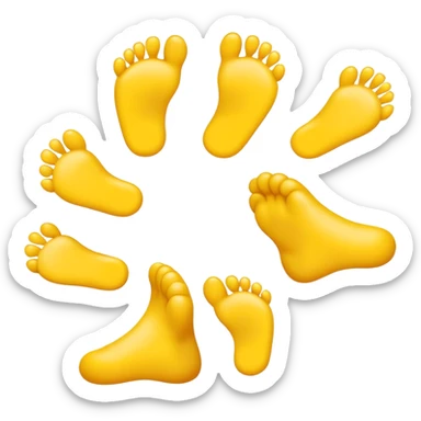 yellow emoji blushing and feet in the air behind  sticker