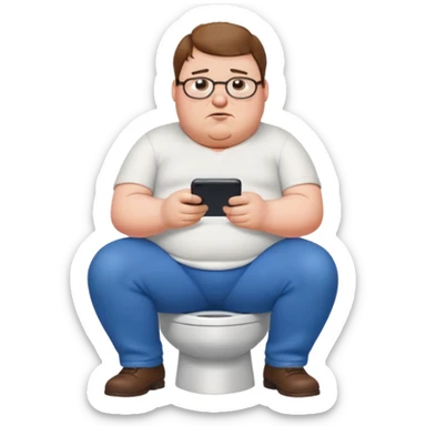 can you do  Peter Griffin sitting on the toilet playing on his phone sticker
