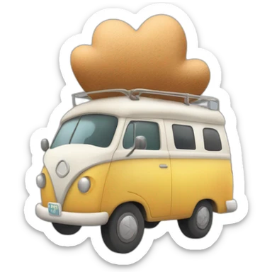 une personne dans un van un road trip fesant un bisous (je ve voir un coeur) sticker