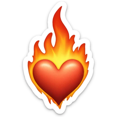 heart on fire sticker