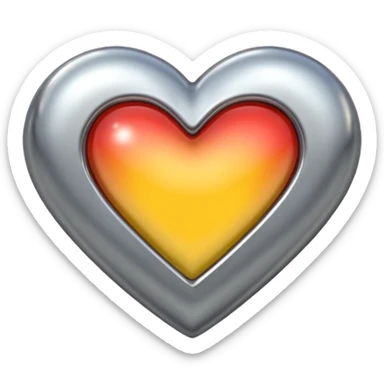 Chrome heart sticker