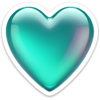 Neon glass teal mauve heart  sticker