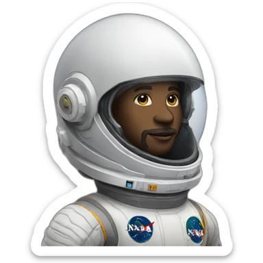 African space man with Afro and chin beard sticker