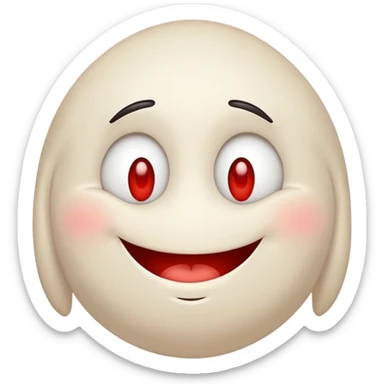 Relaxed smiley face with droopy red eyes, a lazy smile, looking high sticker
