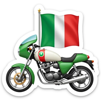 motorbike with italian flag and sun sticker