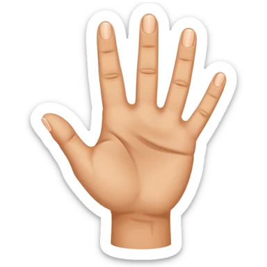 una mano con cinco dedos pero uno de los cincos dedos esta señalando abajo sticker