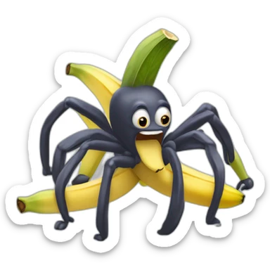 Araignée qui mange une banane sticker