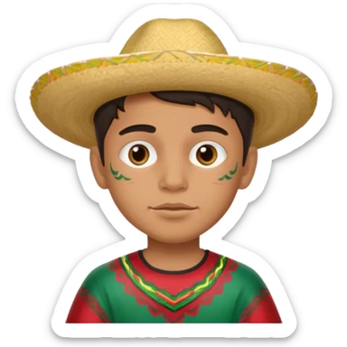 mexican boy with full painted face sticker