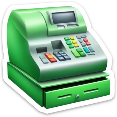 Green cash register  sticker