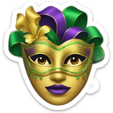 mardi gras girl mask sticker