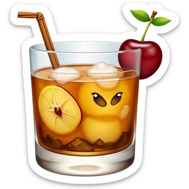 Emoji with an amaretto sour cocktail without face, normal glass sticker