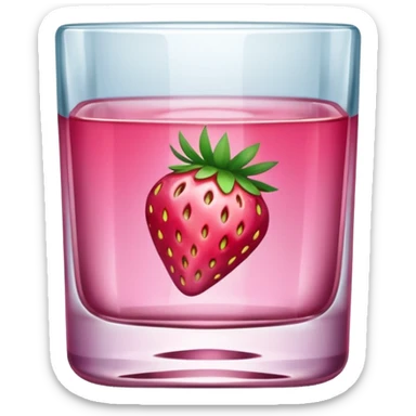 A glass square of mezcal pink and strawberry  sticker