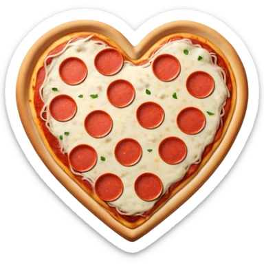 Heart shaped pizza sticker