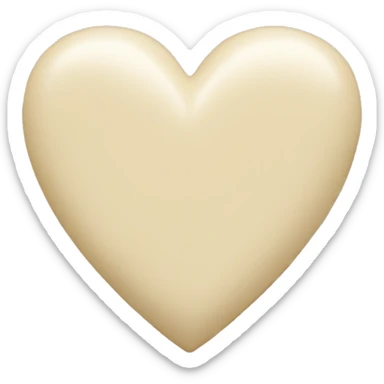 Cream coloured heart  sticker
