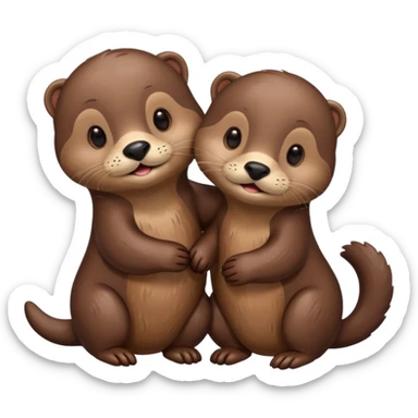 Two otters in love sticker