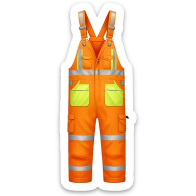 engineer hi-vis orange overalls on the floor sticker