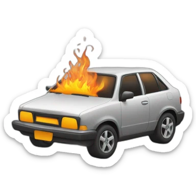 voiture en burn statique sticker