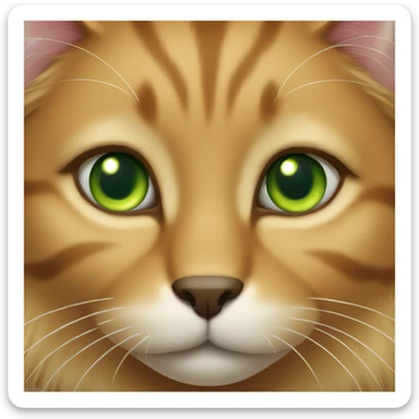 Golden brown cat with green eyes sticker