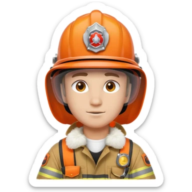 fireman white cat sticker