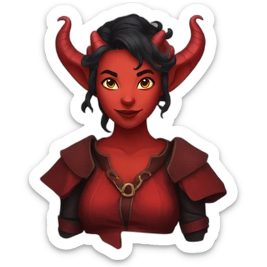 red female tiefling sticker