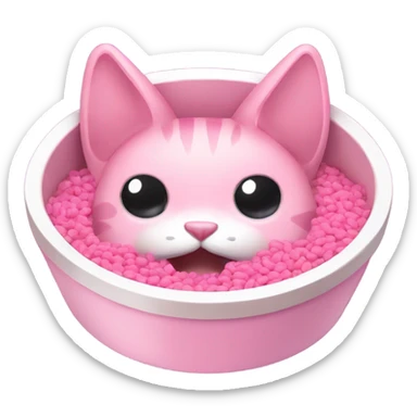 Pink cat food bowl sticker
