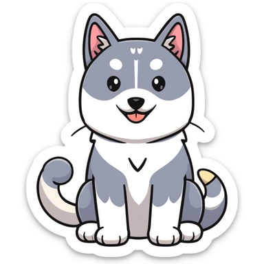 Husky and pitbull and cat sticker