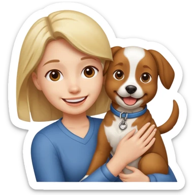 Person is playing with his dog sticker