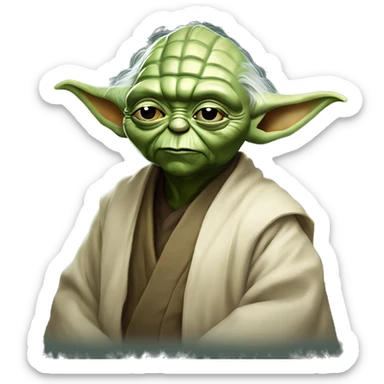 Maestro yoda, realista, a color, usando anteojos  sticker