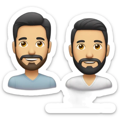 a colombian with a beard and a vietnamese gay couple sticker