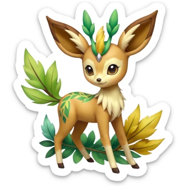 Meloetta-Deerling-Leafeon-Pokémon-Fakémon-creature sticker