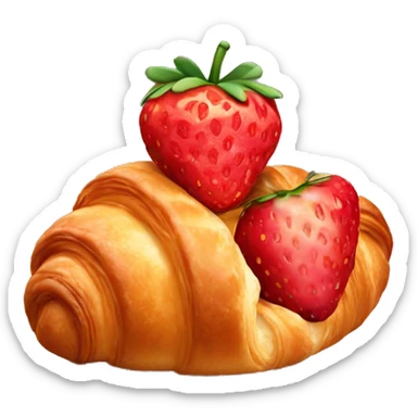 Croissant with strawberry sticker