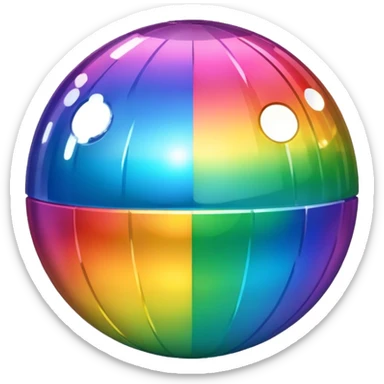 a disco ball with rainbow gradient sticker