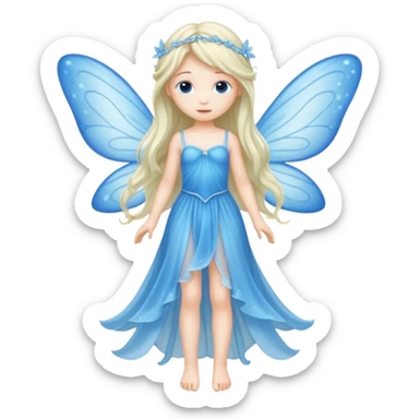 full body of little blue fairy sticker