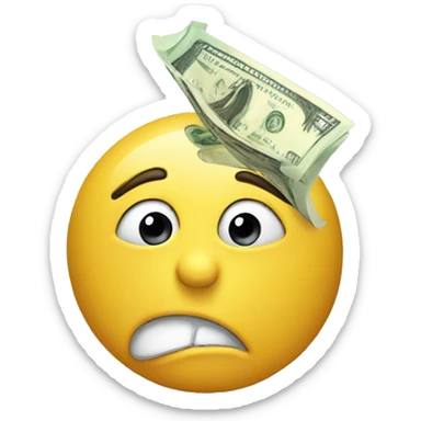 astonished money sticker