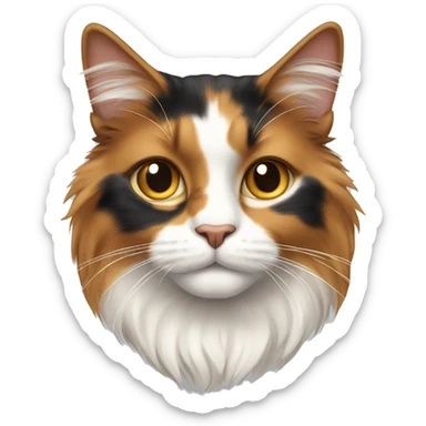 Long-haired Calico cat sticker