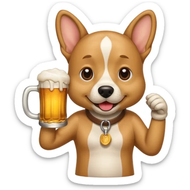 Ein Hund der talahon ist und Bier trinkt sticker